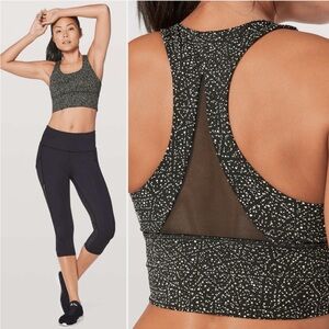 LuLuLemon Invigorate Luxtreme Night View Ling Line Sports Bra Size 4